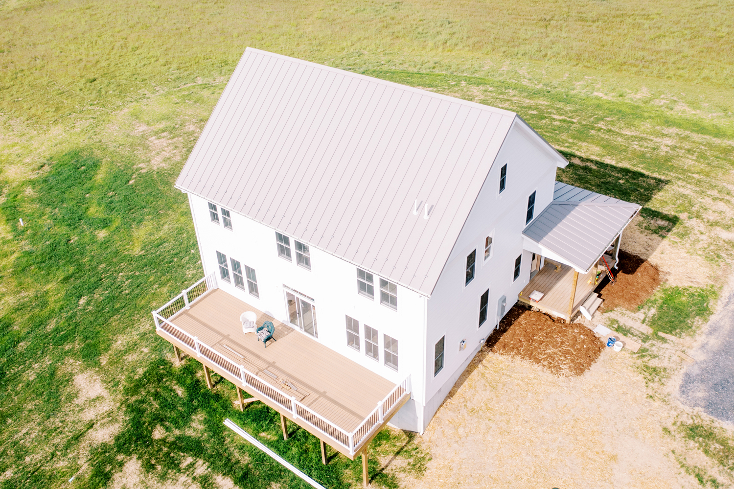 Overhead shot of a metal roof