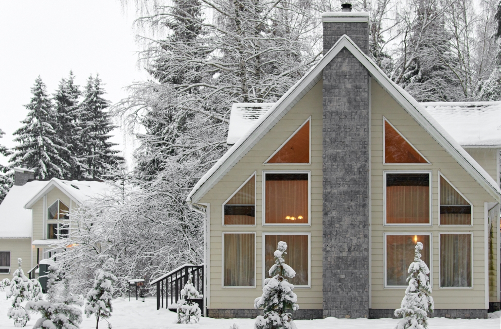 an asphalt roof covered in snow
